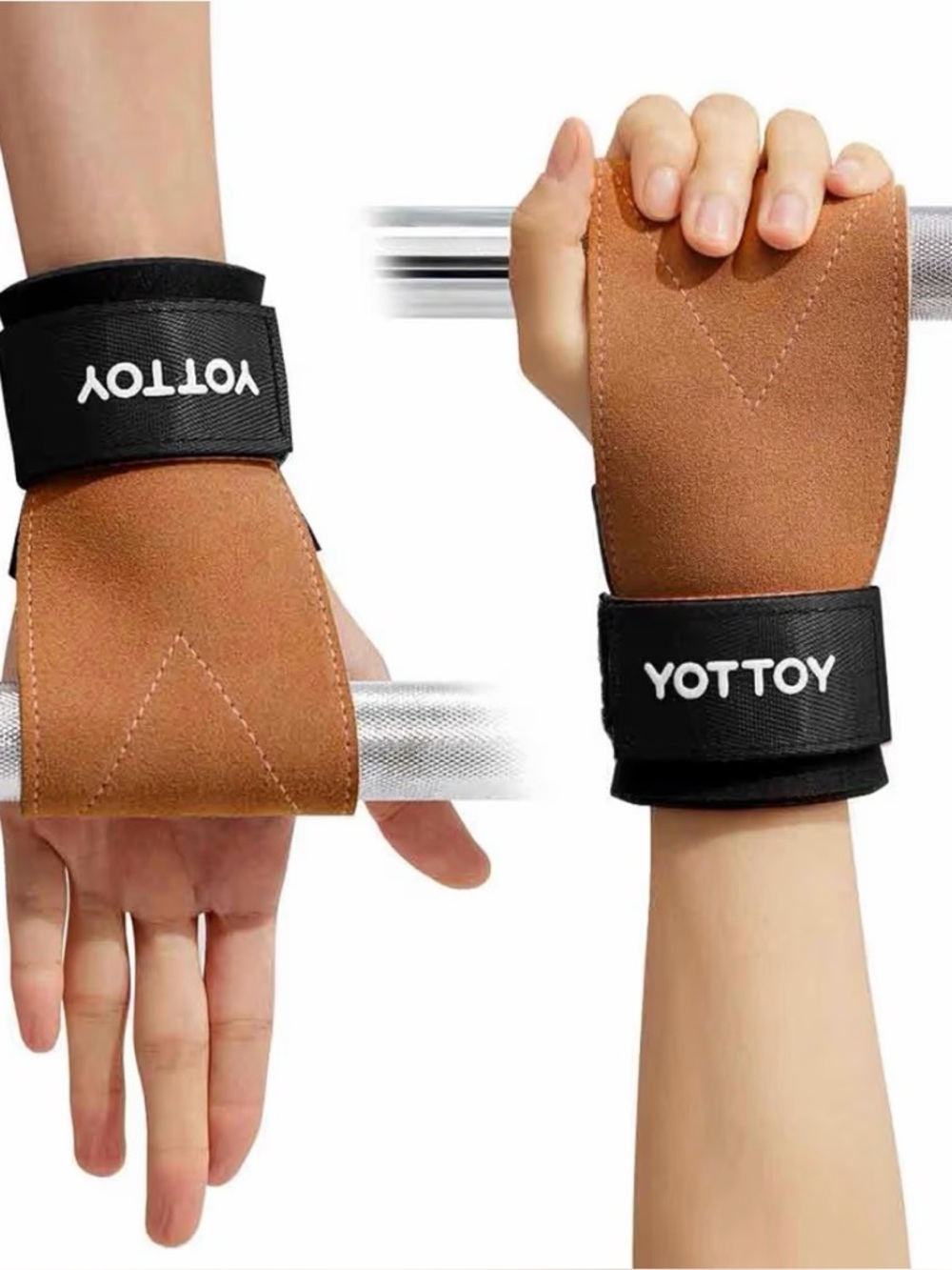 Leather Heavy Weightlifting Padding Wrist Straps